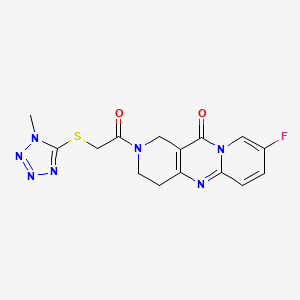 molecular formula C15H14FN7O2S B2734175 8-fluoro-2-(2-((1-methyl-1H-tetrazol-5-yl)thio)acetyl)-3,4-dihydro-1H-dipyrido[1,2-a:4',3'-d]pyrimidin-11(2H)-one CAS No. 2034274-53-6