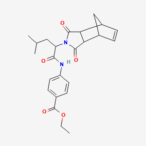 B2734185 ethyl 4-(2-(1,3-dioxo-3a,4,7,7a-tetrahydro-1H-4,7-methanoisoindol-2(3H)-yl)-4-methylpentanamido)benzoate CAS No. 1094605-32-9