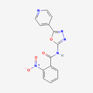 molecular formula C14H9N5O4 B2734195 2-nitro-N-(5-pyridin-4-yl-1,3,4-oxadiazol-2-yl)benzamide CAS No. 887867-45-0
