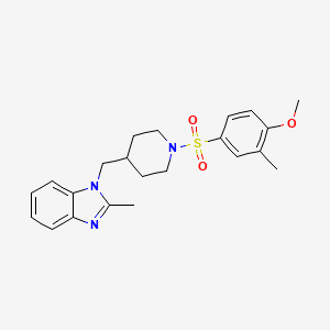 molecular formula C22H27N3O3S B2734201 1-((1-((4-甲氧基-3-甲基苯基)磺酰)哌啶-4-基)甲基)-2-甲基-1H-苯并[d]咪唑 CAS No. 1210738-43-4