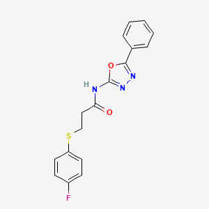 B2734203 3-(4-fluorophenyl)sulfanyl-N-(5-phenyl-1,3,4-oxadiazol-2-yl)propanamide CAS No. 896359-12-9