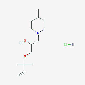 molecular formula C14H28ClNO2 B2734208 1-((2-Methylbut-3-en-2-yl)oxy)-3-(4-methylpiperidin-1-yl)propan-2-ol hydrochloride CAS No. 1185359-18-5