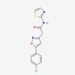 molecular formula C14H10ClN3O2S B2734217 2-(5-(4-chlorophenyl)isoxazol-3-yl)-N-(thiazol-2-yl)acetamide CAS No. 946227-41-4