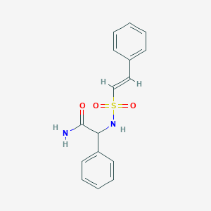 molecular formula C16H16N2O3S B2734219 2-苯基-2-[[E)-2-苯乙烯基]磺酰氨基]乙酰胺 CAS No. 1281682-79-8