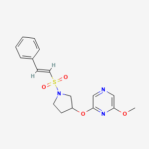 molecular formula C17H19N3O4S B2734226 (E)-2-methoxy-6-((1-(styrylsulfonyl)pyrrolidin-3-yl)oxy)pyrazine CAS No. 2035003-87-1