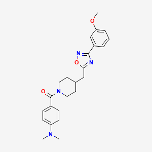 molecular formula C24H28N4O3 B2734227 {4-[(4-{[3-(3-甲氧基苯基)-1,2,4-噁二唑-5-基]甲基}哌啶-1-基)羰基]苯基}二甲基胺 CAS No. 1775467-72-5