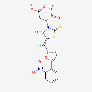 (Z)-2-(5-((5-(2-nitrophenyl)furan-2-yl)methylene)-4-oxo-2-thioxothiazolidin-3-yl)succinic acid