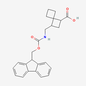 molecular formula C24H25NO4 B2734242 1-[(9H-芴-9-基甲氧羰基)氨基甲基]螺[3.3]庚烷-3-羧酸 CAS No. 2416236-08-1