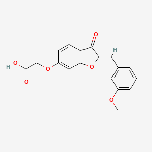 molecular formula C18H14O6 B2734248 (Z)-2-((2-(3-methoxybenzylidene)-3-oxo-2,3-dihydrobenzofuran-6-yl)oxy)acetic acid CAS No. 859664-16-7