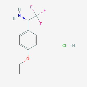 molecular formula C10H13ClF3NO B2734249 (1S)-1-(4-Ethoxyphenyl)-2,2,2-trifluoroethanamine;hydrochloride CAS No. 1391548-76-7