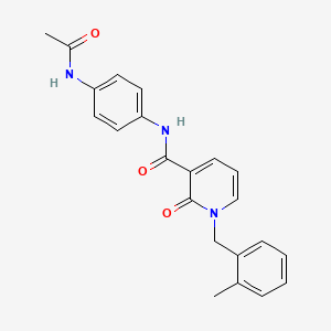 molecular formula C22H21N3O3 B2734253 N-(4-acetamidophenyl)-1-(2-methylbenzyl)-2-oxo-1,2-dihydropyridine-3-carboxamide CAS No. 1005298-53-2