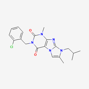 molecular formula C20H22ClN5O2 B2734257 3-(2-chlorobenzyl)-8-isobutyl-1,7-dimethyl-1H-imidazo[2,1-f]purine-2,4(3H,8H)-dione CAS No. 938762-80-2