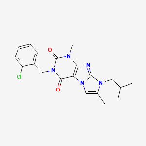 molecular formula C20H22ClN5O2 B2734257 3-(2-氯苯甲基)-8-异丁基-1,7-二甲基-1H-咪唑并[2,1-f]嘧啶-2,4(3H,8H)-二酮 CAS No. 938762-80-2