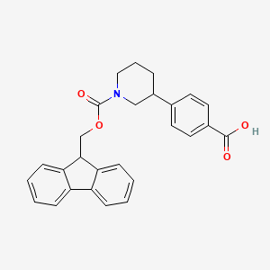 molecular formula C27H25NO4 B2734264 4-[1-(9H-Fluoren-9-ylmethoxycarbonyl)piperidin-3-yl]benzoic acid CAS No. 2419430-30-9