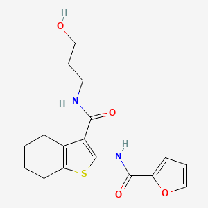 molecular formula C17H20N2O4S B2734266 N-(3-(3-羟丙基氨基甲酰)-4,5,6,7-四氢-1-苯并噻吩-2-基)呋喃-2-羧酰胺 CAS No. 455918-22-6