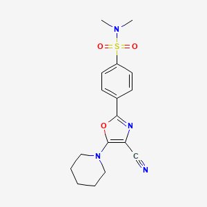 molecular formula C17H20N4O3S B2734287 4-(4-cyano-5-(piperidin-1-yl)oxazol-2-yl)-N,N-dimethylbenzenesulfonamide CAS No. 941240-29-5