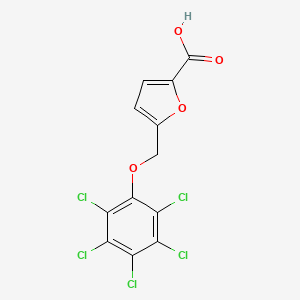 molecular formula C12H5Cl5O4 B2734292 5-[(Pentachlorophenoxy)methyl]-2-furoic acid CAS No. 832739-78-3