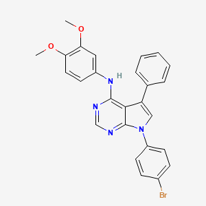 7-(4-bromophenyl)-N-(3,4-dimethoxyphenyl)-5-phenyl-7H-pyrrolo[2,3-d]pyrimidin-4-amine