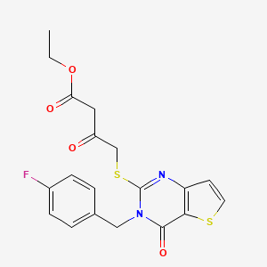 Ethyl 4-((3-(4-fluorobenzyl)-4-oxo-3,4-dihydrothieno[3,2-d]pyrimidin-2-yl)thio)-3-oxobutanoate