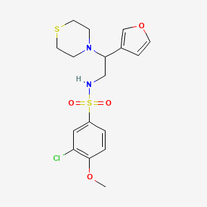molecular formula C17H21ClN2O4S2 B2734297 3-chloro-N-(2-(furan-3-yl)-2-thiomorpholinoethyl)-4-methoxybenzenesulfonamide CAS No. 2034514-34-4