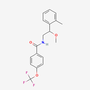 molecular formula C18H18F3NO3 B2734298 N-(2-甲氧基-2-(邻甲苯基)乙基)-4-(三氟甲氧基)苯甲酰胺 CAS No. 1797892-68-2