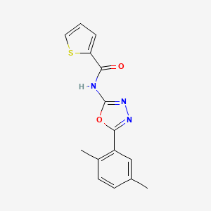 molecular formula C15H13N3O2S B2734300 N-(5-(2,5-二甲基苯基)-1,3,4-噁二唑-2-基)噻吩-2-甲酰胺 CAS No. 891117-84-3