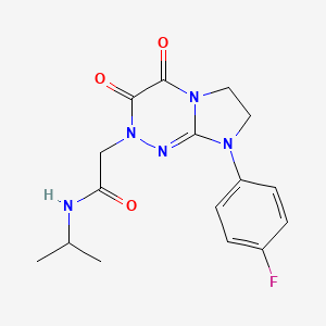 molecular formula C16H18FN5O3 B2734302 2-(8-(4-氟苯基)-3,4-二氧代-3,4,7,8-四氢咪唑并[2,1-c][1,2,4]三嗪-2(6H)-基)-N-异丙基乙酰胺 CAS No. 941888-12-6