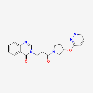 3-(3-oxo-3-(3-(pyridazin-3-yloxy)pyrrolidin-1-yl)propyl)quinazolin-4(3H)-one