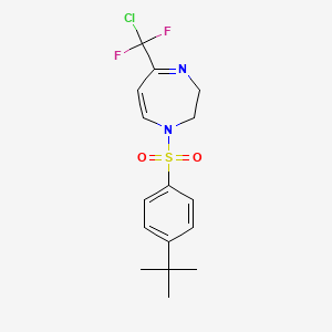 molecular formula C16H19ClF2N2O2S B2734326 1-{[4-(叔丁基)苯基]磺酰}-5-[氯(二氟)甲基]-2,3-二氢-1H-1,4-二氮杂环庚烷 CAS No. 439096-51-2