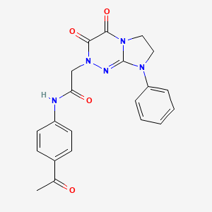 molecular formula C21H19N5O4 B2734329 N-(4-acetylphenyl)-2-(3,4-dioxo-8-phenyl-3,4,7,8-tetrahydroimidazo[2,1-c][1,2,4]triazin-2(6H)-yl)acetamide CAS No. 941917-07-3