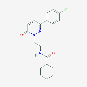 molecular formula C19H22ClN3O2 B2734333 N-(2-(3-(4-chlorophenyl)-6-oxopyridazin-1(6H)-yl)ethyl)cyclohexanecarboxamide CAS No. 921851-37-8