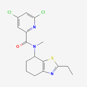 molecular formula C16H17Cl2N3OS B2734339 4,6-dichloro-N-(2-ethyl-4,5,6,7-tetrahydro-1,3-benzothiazol-7-yl)-N-methylpyridine-2-carboxamide CAS No. 1808783-41-6