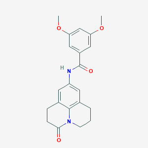 3,5-dimethoxy-N-(3-oxo-1,2,3,5,6,7-hexahydropyrido[3,2,1-ij]quinolin-9-yl)benzamide