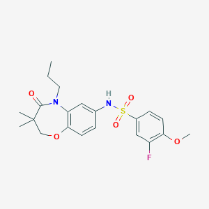 N-(3,3-dimethyl-4-oxo-5-propyl-2,3,4,5-tetrahydrobenzo[b][1,4]oxazepin-7-yl)-3-fluoro-4-methoxybenzenesulfonamide