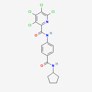 3,4,5,6-tetrachloro-N-[4-(cyclopentylcarbamoyl)phenyl]pyridine-2-carboxamide