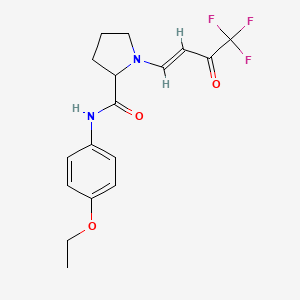 (E)-N-(4-ethoxyphenyl)-1-(4,4,4-trifluoro-3-oxobut-1-en-1-yl)pyrrolidine-2-carboxamide