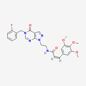 (Z)-N-(2-(5-(2-fluorobenzyl)-4-oxo-4,5-dihydro-1H-pyrazolo[3,4-d]pyrimidin-1-yl)ethyl)-3-(3,4,5-trimethoxyphenyl)acrylamide