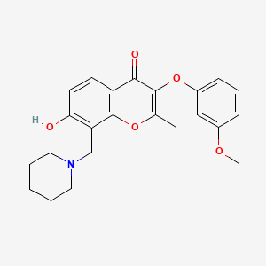 7-hydroxy-3-(3-methoxyphenoxy)-2-methyl-8-(piperidin-1-ylmethyl)-4H-chromen-4-one