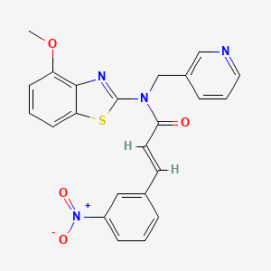 molecular formula C23H18N4O4S B2734361 (E)-N-(4-methoxybenzo[d]thiazol-2-yl)-3-(3-nitrophenyl)-N-(pyridin-3-ylmethyl)acrylamide CAS No. 895003-59-5