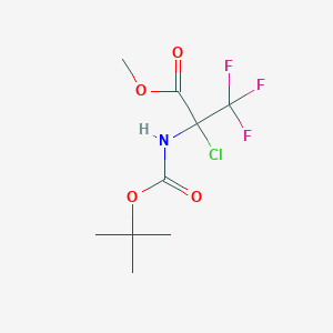 molecular formula C9H13ClF3NO4 B2734370 甲基2-((叔丁氧羰基)氨基)-2-氯-3,3,3-三氟丙酸酯 CAS No. 2089257-01-0