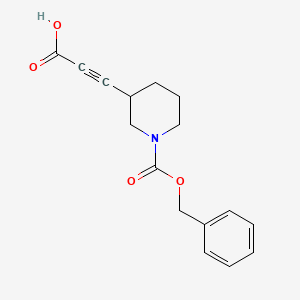 molecular formula C16H17NO4 B2734371 3-(1-Phenylmethoxycarbonylpiperidin-3-yl)prop-2-ynoic acid CAS No. 2248348-68-5