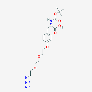 molecular formula C20H30N4O7 B2734373 (2S)-3-[4-[2-[2-(2-Azidoethoxy)ethoxy]ethoxy]phenyl]-2-[(2-methylpropan-2-yl)oxycarbonylamino]propanoic acid CAS No. 1831059-64-3