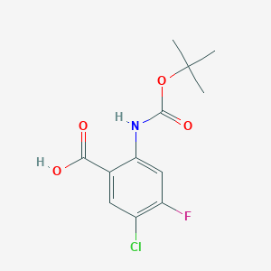 molecular formula C12H13ClFNO4 B2734376 5-Chloro-4-fluoro-2-[(2-methylpropan-2-yl)oxycarbonylamino]benzoic acid CAS No. 2248405-53-8