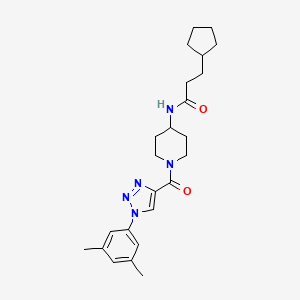 3-cyclopentyl-N-(1-(1-(3,5-dimethylphenyl)-1H-1,2,3-triazole-4-carbonyl)piperidin-4-yl)propanamide