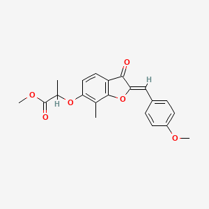 (Z)-methyl 2-((2-(4-methoxybenzylidene)-7-methyl-3-oxo-2,3-dihydrobenzofuran-6-yl)oxy)propanoate