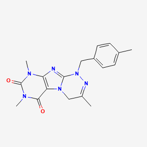 molecular formula C18H20N6O2 B2734409 3,7,9-三甲基-1-(4-甲基苯甲基)-7,9-二氢-[1,2,4]三嗪[3,4-f]嘧啶-6,8(1H,4H)-二酮 CAS No. 898412-67-4