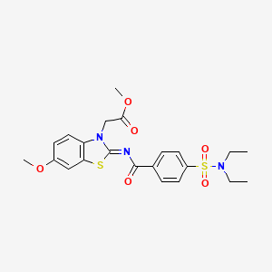 Methyl 2-[2-[4-(diethylsulfamoyl)benzoyl]imino-6-methoxy-1,3-benzothiazol-3-yl]acetate