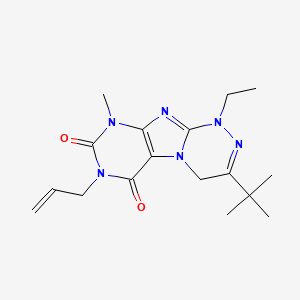 molecular formula C17H24N6O2 B2734413 7-allyl-3-(tert-butyl)-1-ethyl-9-methyl-1,4-dihydro-[1,2,4]triazino[3,4-f]purine-6,8(7H,9H)-dione CAS No. 923417-79-2