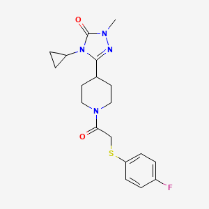 4-cyclopropyl-3-(1-(2-((4-fluorophenyl)thio)acetyl)piperidin-4-yl)-1-methyl-1H-1,2,4-triazol-5(4H)-one