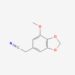 molecular formula C10H9NO3 B2734425 (7-Methoxy-1,3-benzodioxol-5-yl)acetonitrile CAS No. 36200-29-0
